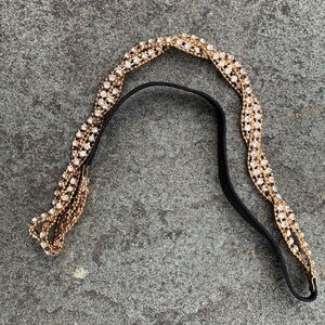 Gold tone rhinestone headband